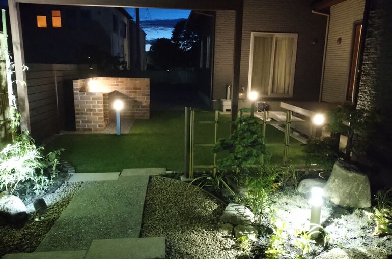 庭リフォーム夜景ライト/群馬県埼玉県長野県